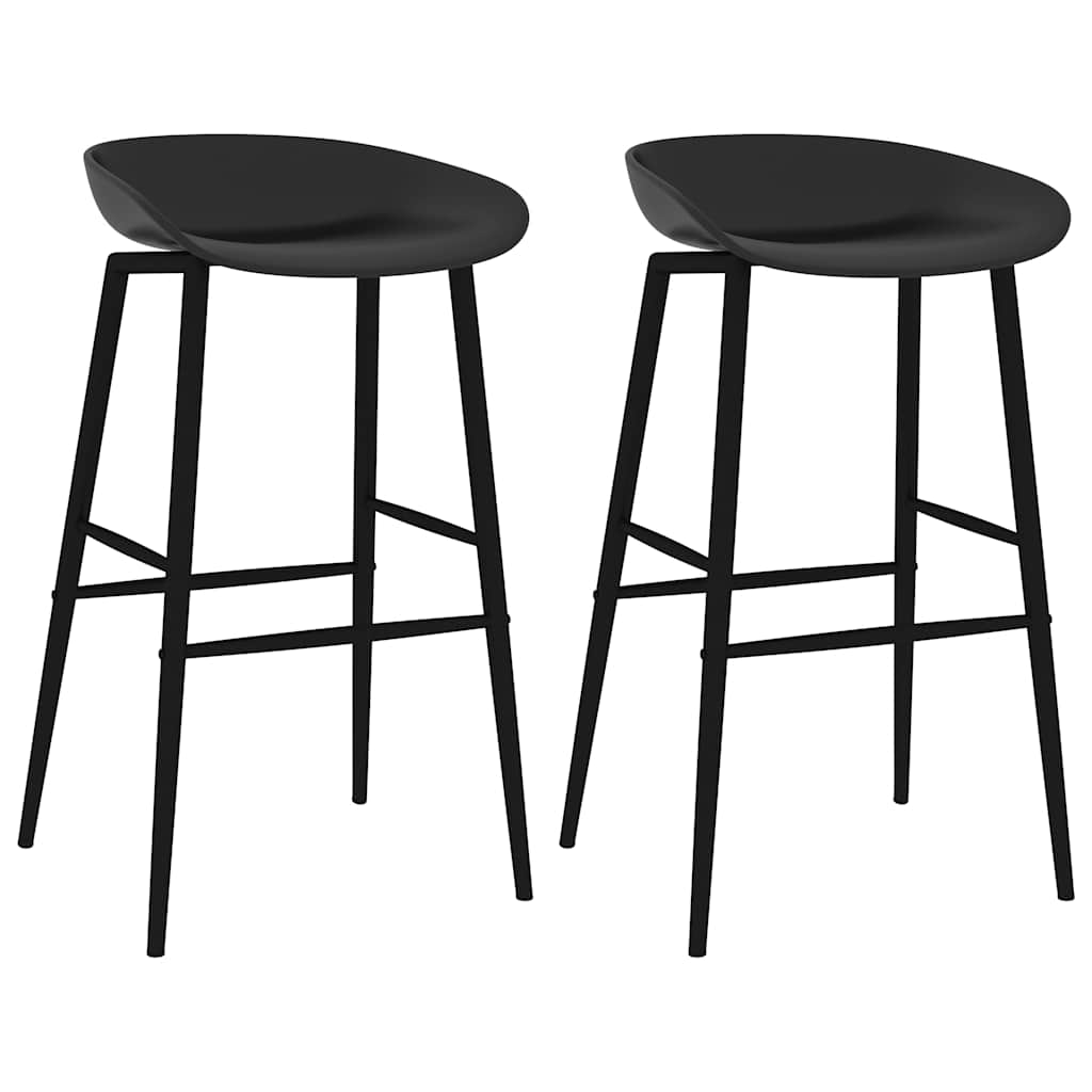 vidaXL Cadeiras de bar 2 pcs preto